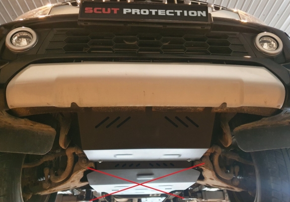 Steel radiator skid plate for Mitsubishi L200