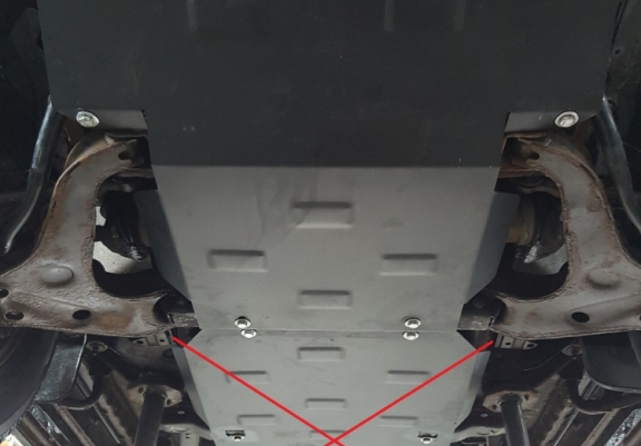 Steel skid plate for the protection of the engine and the radiator for Mitsubishi Pajero Sport 1