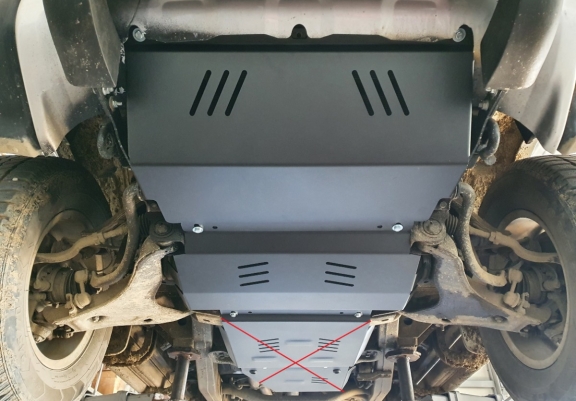 Steel skid plate for the protection of the engine and the radiator for Mitsubishi Pajero Sport 2