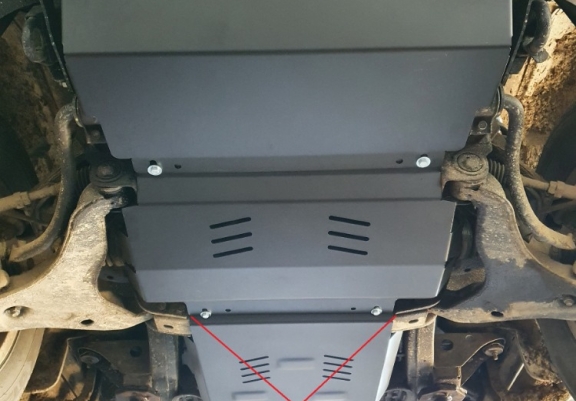 Steel skid plate for the protection of the engine and the radiator for Mitsubishi Pajero Sport 2