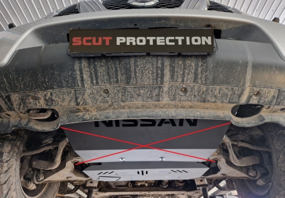 Steel skid plate for Nissan Navara D40