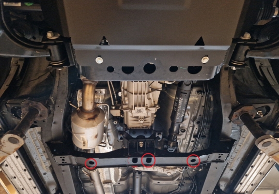 Steel gearbox skid plate for Jac T8