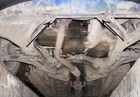 Steel skid plate for Opel Vectra B