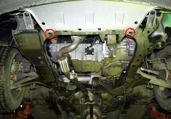 Steel skid plate for Opel Vectra C