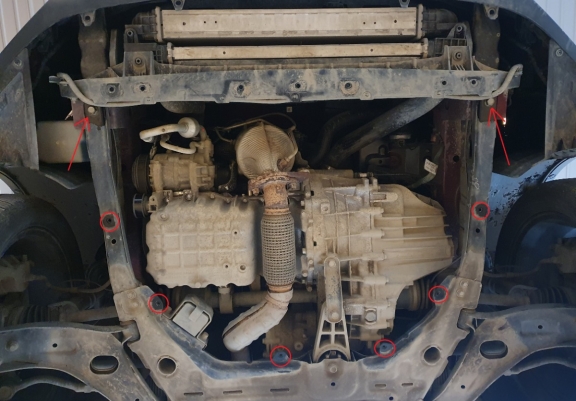 Steel skid plate for SsangYong Tivoli