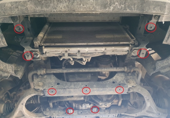 Steel skid plate for Ssangyong Musso Grand