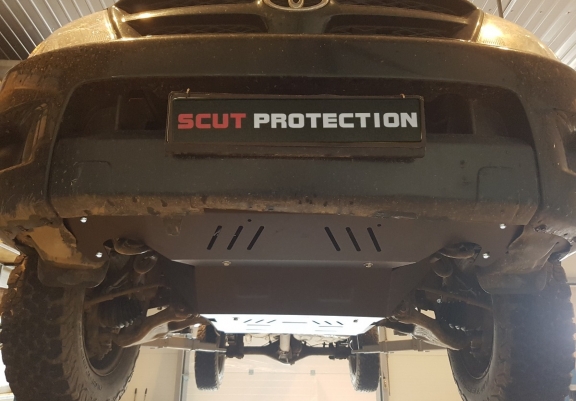 Steel skid plate for the protection of the engine and the radiator for Toyota Hilux