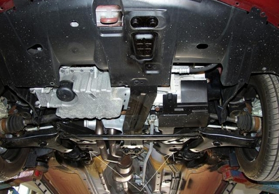 Steel skid plate for Volvo S40