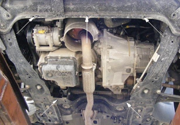 Steel skid plate for the protection of the engine and the gearbox for Fiat Scudo