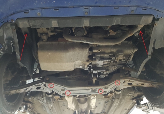 Steel skid plate for VW Polo