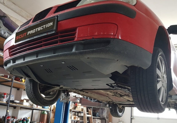 Steel skid plate for VW Golf 3