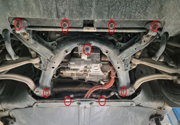 Front electric motor skid plate for Tesla Model 3 AWD